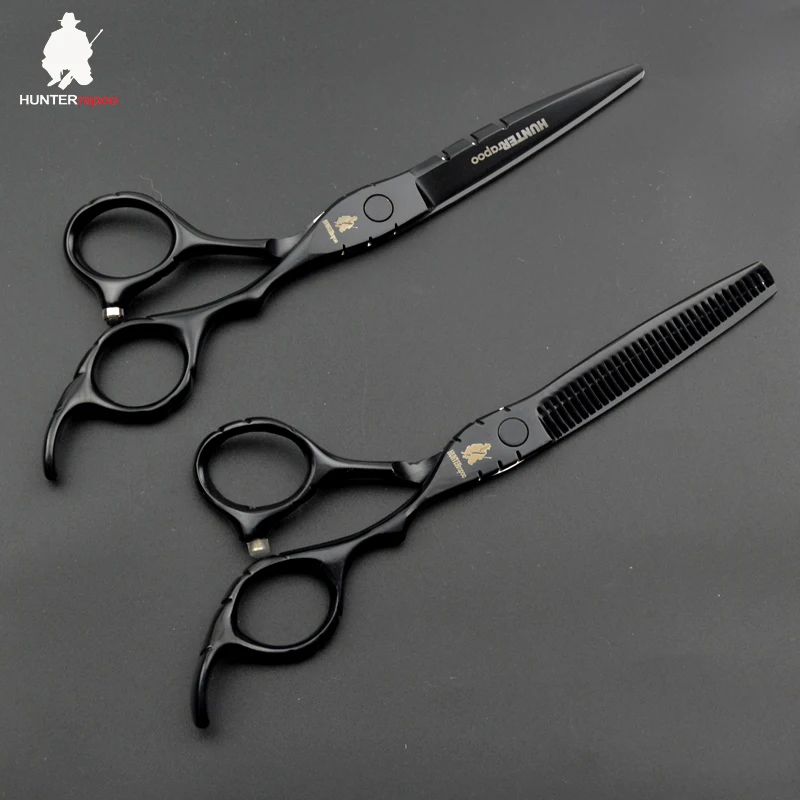 
6 inch Hair Cutting Shears Kit for Hairdresser Stainless Steel black scissors for haircut barbershop scissors set 