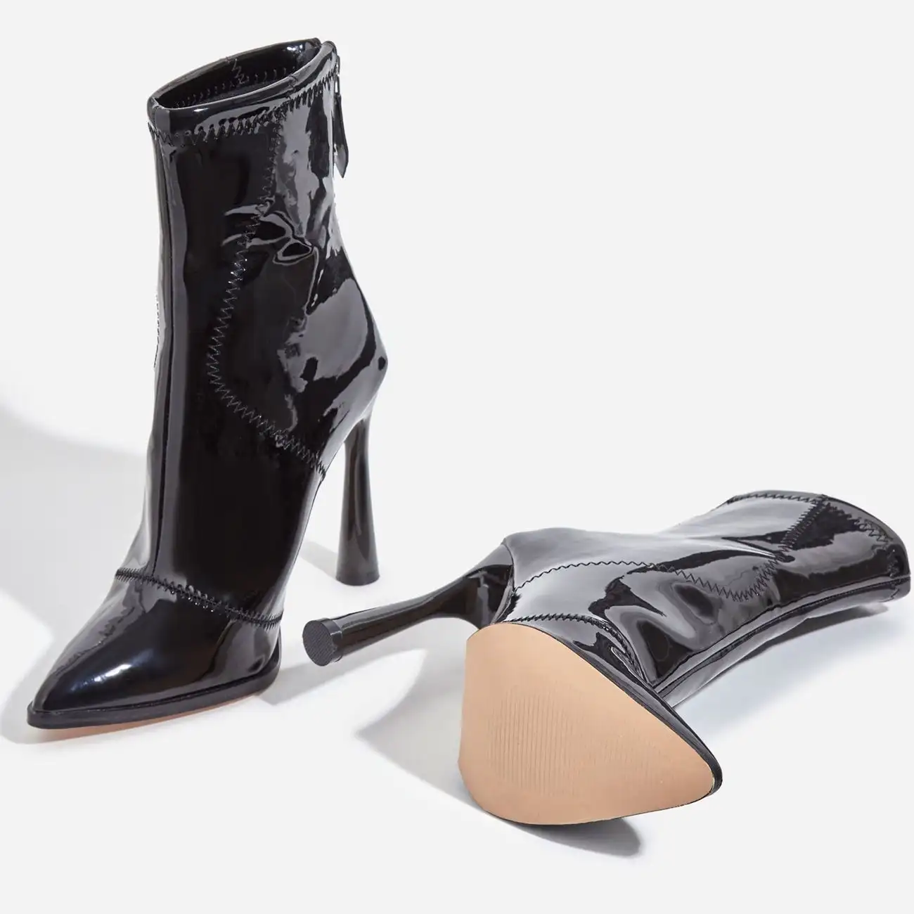 
2019 Women Ankle Boots High Heel Ladies Heel Boots Shoes Knit Sock Boots 