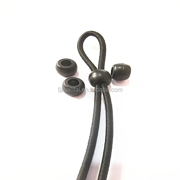 Wholesale Adjustable toggle white and black rubber silicone stopper buckle for mask 3mm stretch rope adjustment