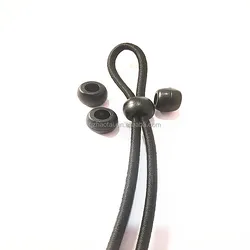 Wholesale Adjustable toggle white and black rubber silicone stopper buckle for mask 3mm stretch rope adjustment