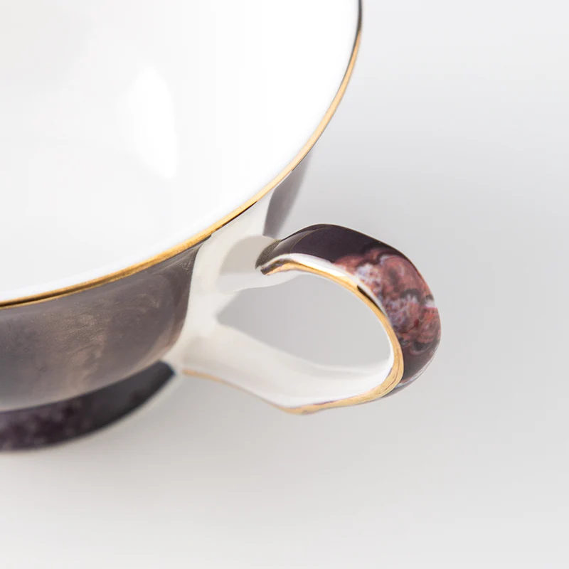 Elegant ladies oil painting design ceramic bone china cup and saucer vintage tea cups