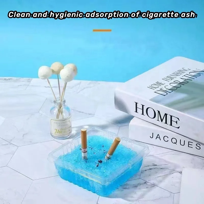 Disposable plastic ashtray with smoke extinguishing ointment, special ashtray for removing cigarette ash and odor
