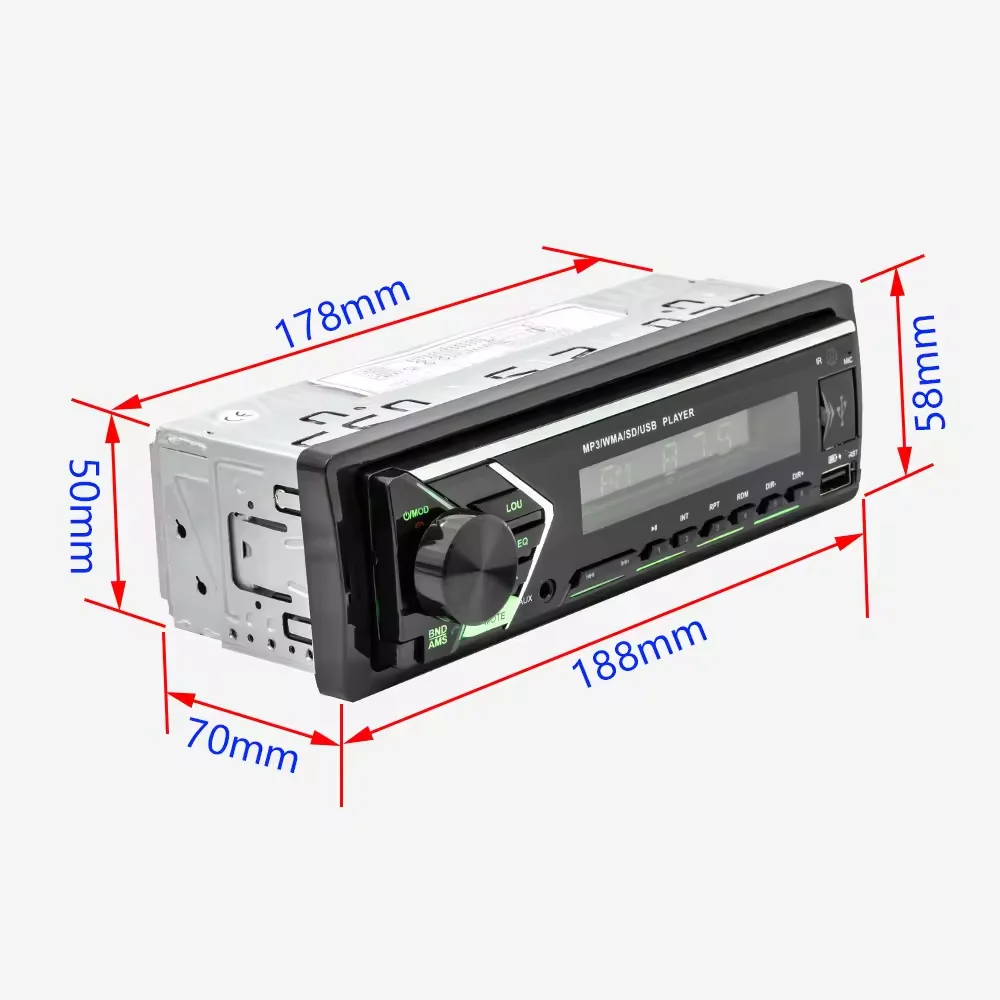 Model 505 Universal 1din Car Radio Stereo Audio Mp3 Player With Fm Bt Usb Aux For Car Dashboard Player