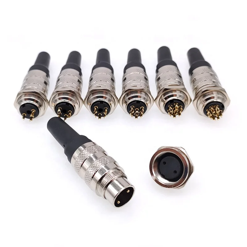 J09 Male Plug Female Socket 2/3/4/5/6/7/8 Pin IP65 Waterproof Connector PG7 Sensor Connector M16