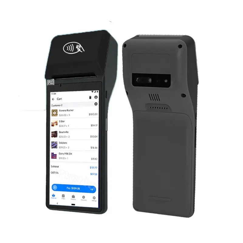 Android Mobile POS Terminal Manufactures Handheld Touch Screen NFC POS with QR Code Scanner Z300P