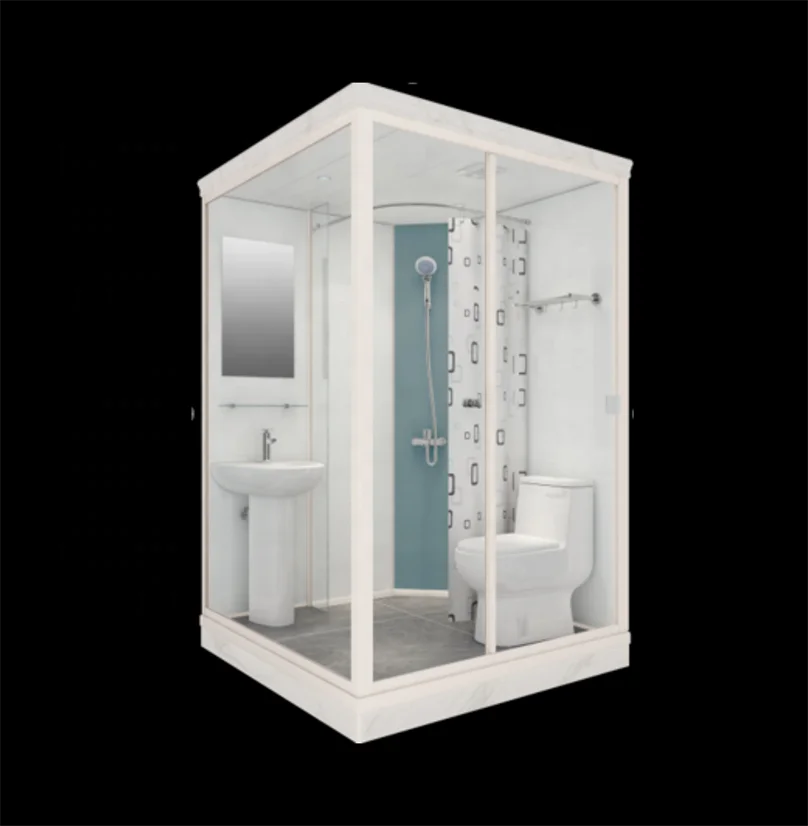 Aokeliya all in one bathroom units prefab shower room with modern glass shower door