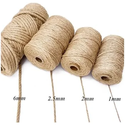 China Wholesale Nature Jute Twine String Hemp Cord Burlap Rope Parcel Twine Eco-Friendly Packaging Rope For Gift Wrapping DIY
