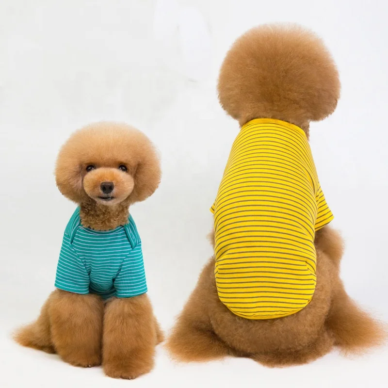 Wholesale New Pet Clothes Striped Shirt Pajamas T-shirt Pet Clothing Stylish Dog Clothes