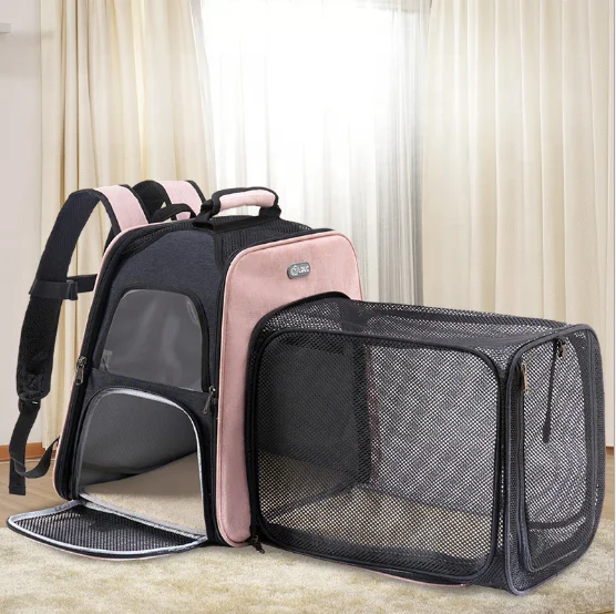 PB2021052802 Breathable Premium Dog Traveling Carrier 400X390X25 mm Folding Big Volume Pet Dog Carrier Bag
