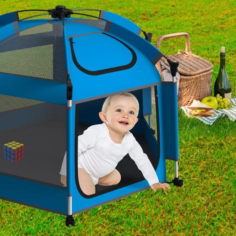 Easy To Install Foldable Baby Playpen Portable Toddler Play Yard Indoor And Outdoor Baby Play Fence