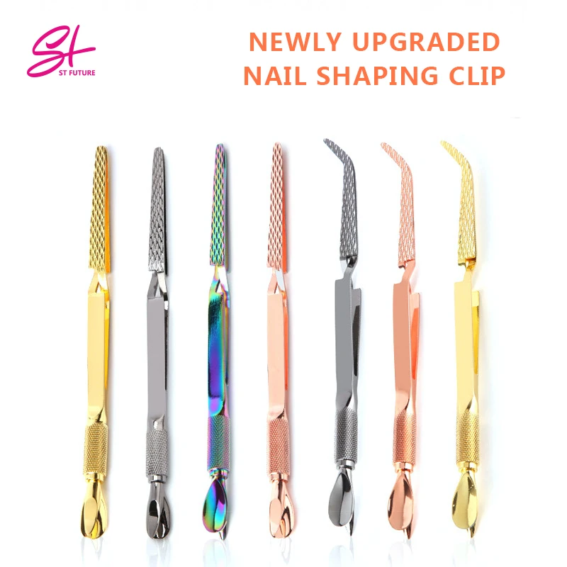 ST Future Stainless Steel Nail Art Manicure Tools Shaping Tweezers Cross Nail Clip  for Acrylic UV Gel Shaping Pinchers