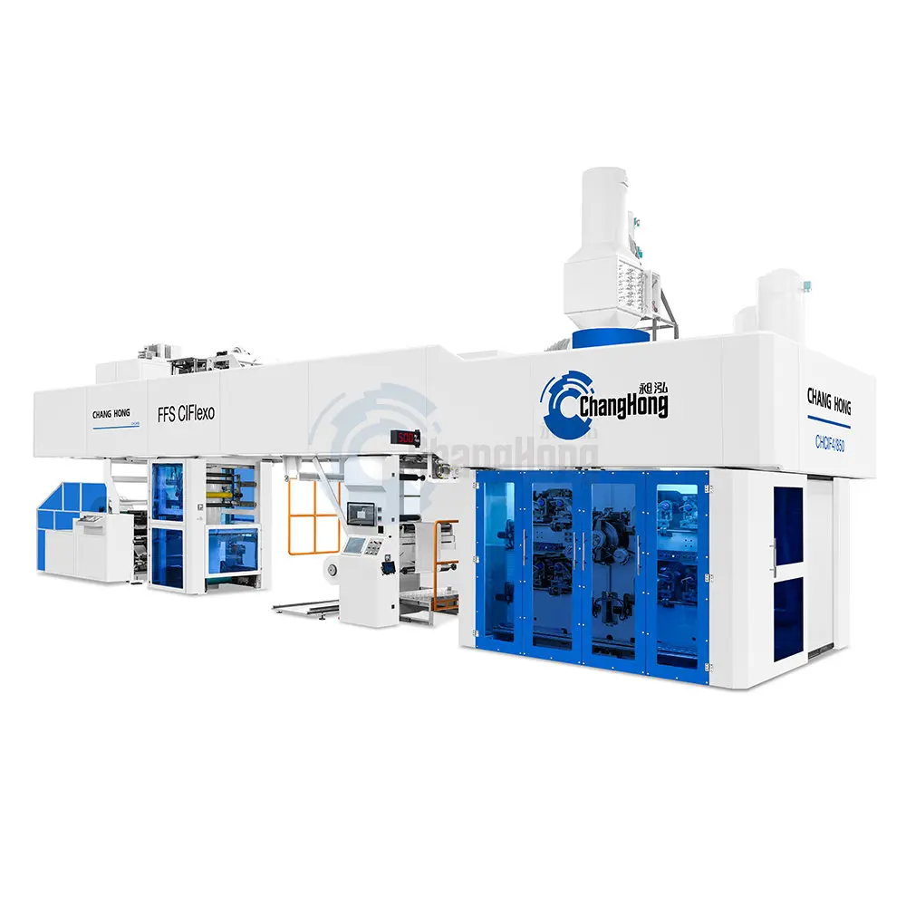 Fully Servo Gearless CI 4/6/8 Color Heavy Duty Film FFS Flexographic Printing Machine With Sleeve