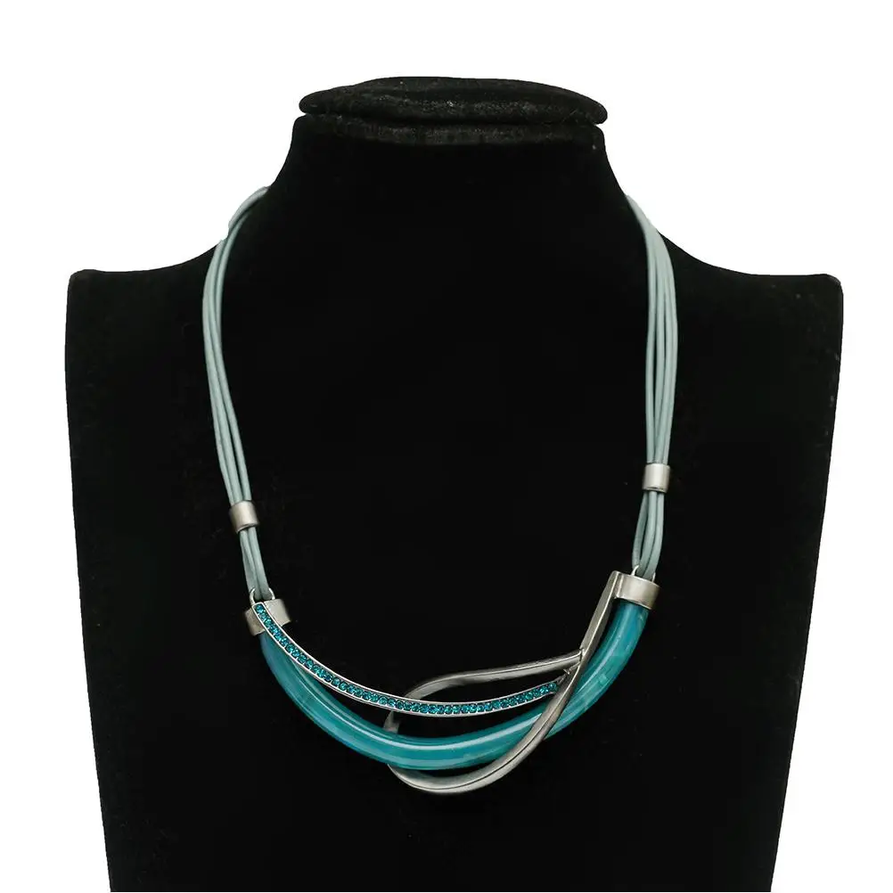 TongLing collar de perla para hombres Blue Necklace Heart Chunky 24K Gold I Love You Snake Chain Clover Big collares para mujer