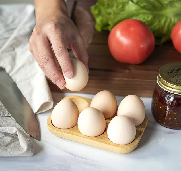 Mini Bamboo wood Egg Tray Set (18 Holes), 3 small Racks,Premium Rustic  Holder For Deviled ,Usable in Kitchen