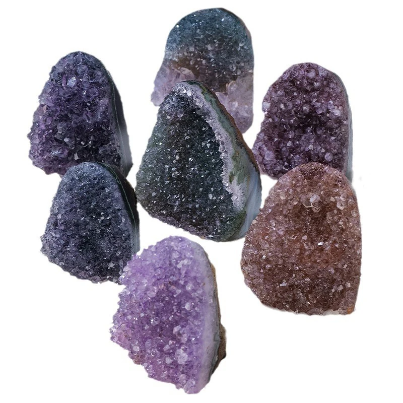 Wholesale Natural Grape Agate Cluster Purple Crystal Stone Mineral For Home Decor