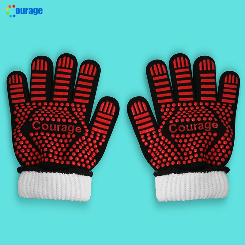 Courage High Quality Heat Resistant Silicone Gloves Oven Gloves bbq for Cooking