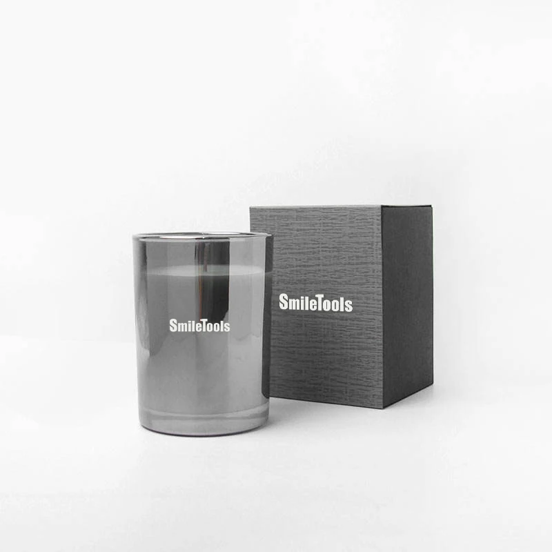 Candle Jar 3 In 1 Free Sample  Luxury Fancy 9Oz 12Oz Clear Nude Glass Iredescent Froster Candle Jars With Lid