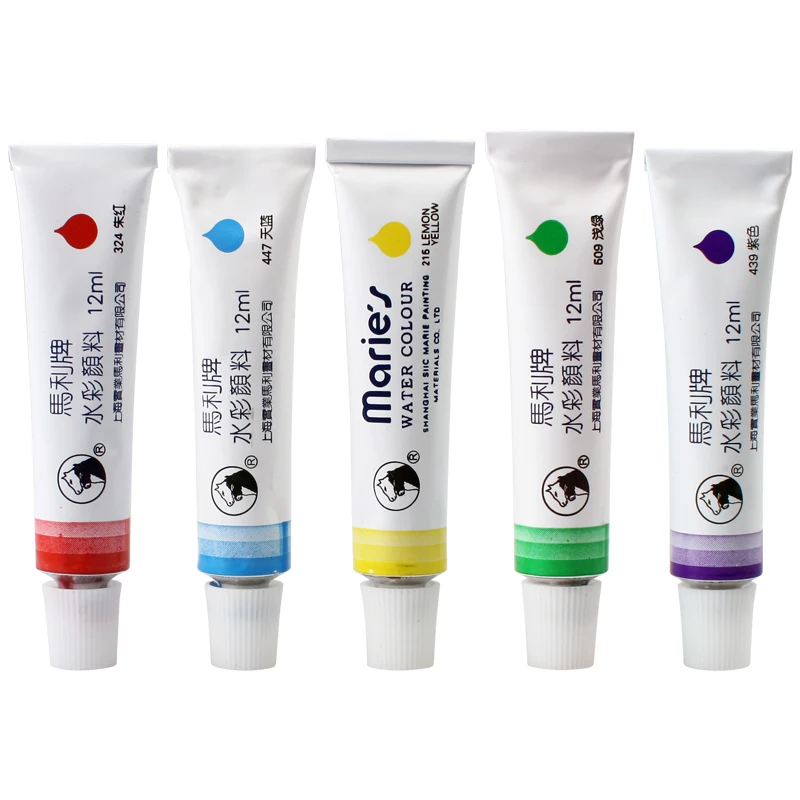 Maries 12ml watercolor paint single aluminum tube #21 art painting set for artist and children