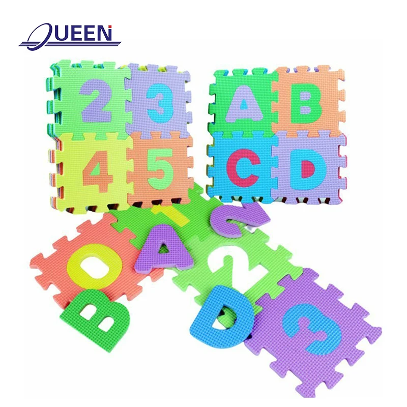 LINYIQUEEN puzzle cartoon letters eva foam mat play games alphabet numbers eva floor mat 36 piece abc mats