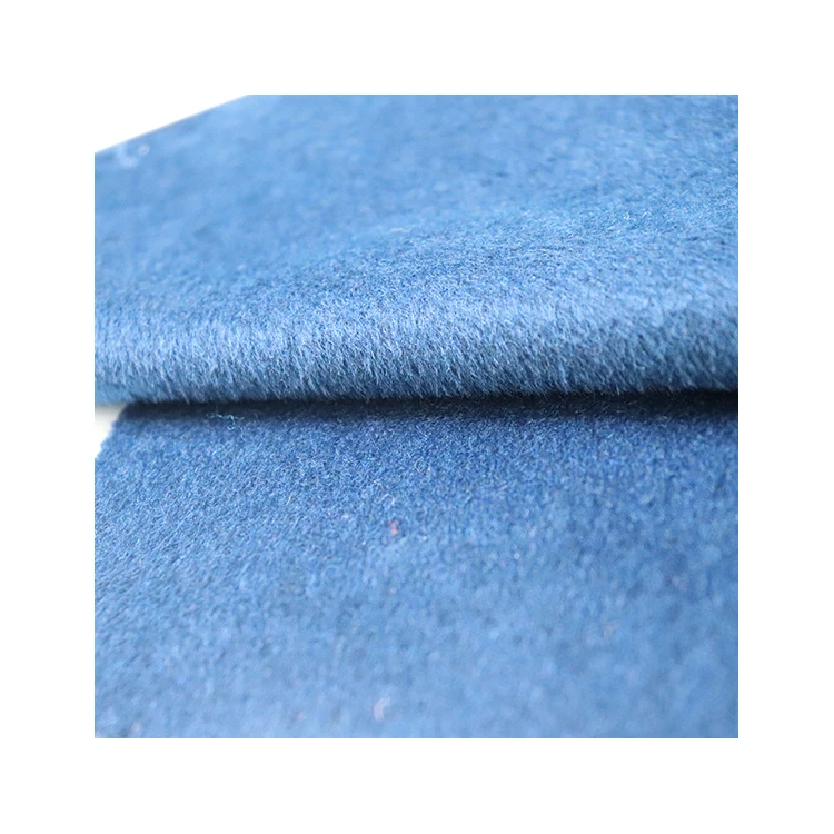 
Wholesale blue high-end single side wool viscose blended fabric 