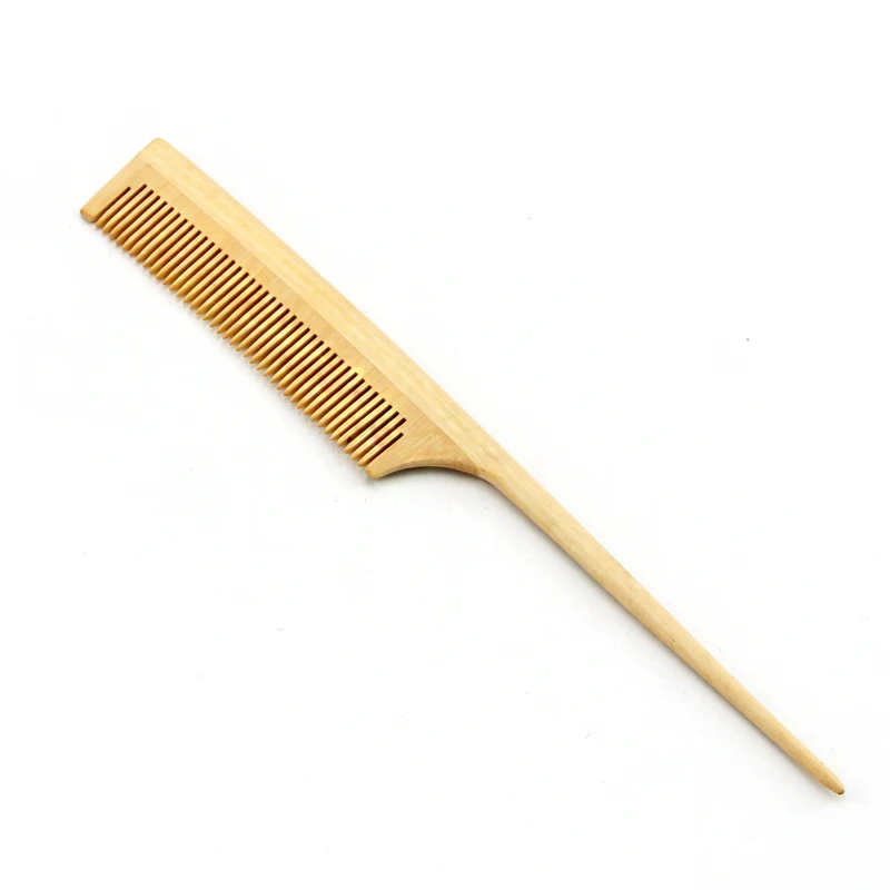 Hair Styling Tools 100% Natural Bamboo Wooden Comb Beauty Salon Hair Cutting Tools Eco-friendly Rat Tail Wood Hair Comb