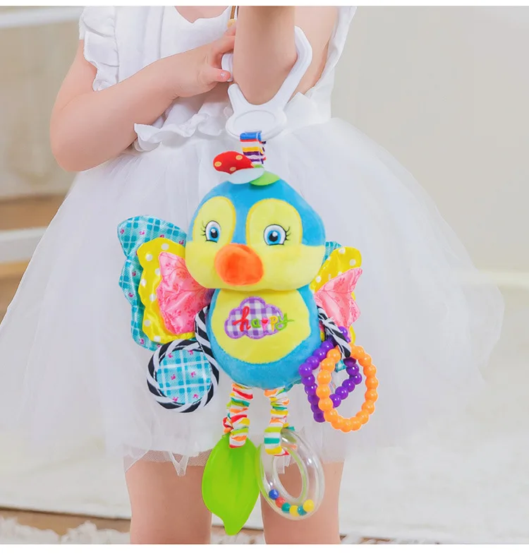 
Baby Rattles Toys Stroller Hanging Soft Toy Cute Animal Doll Baby Crib Bed Hanging Bells Toys Elephant Rabbit 