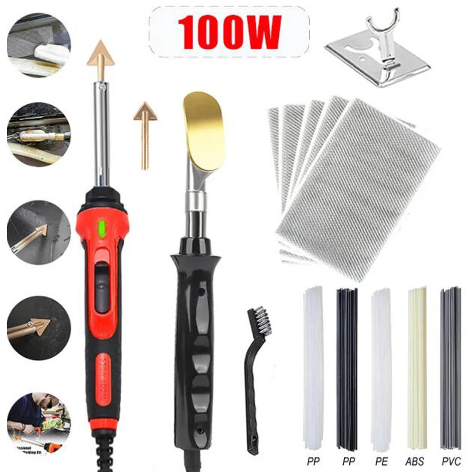 Adjustable temperature plastic parts repair triangle trowel car bumper repair welding machine soldering iron welding gun