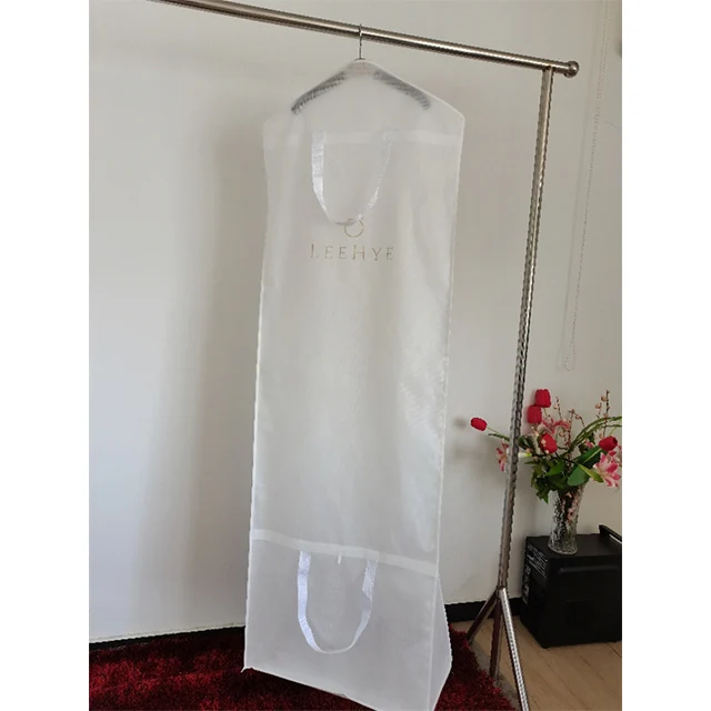 transparent wedding dress garment bag Foldable Non-Woven and organza luxury garment bag