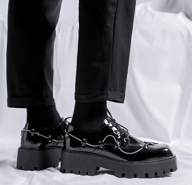 UP-4641r British Style Thick Sole Casual Shoes for Men Classic Formal Business Shoes for Autumn