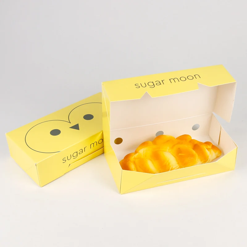 New Style Customized Logo Pattern Cardboard Bakery Bread Donut Pastry Food Paper Packages Biscuits Cookie Waffle Packaging Box