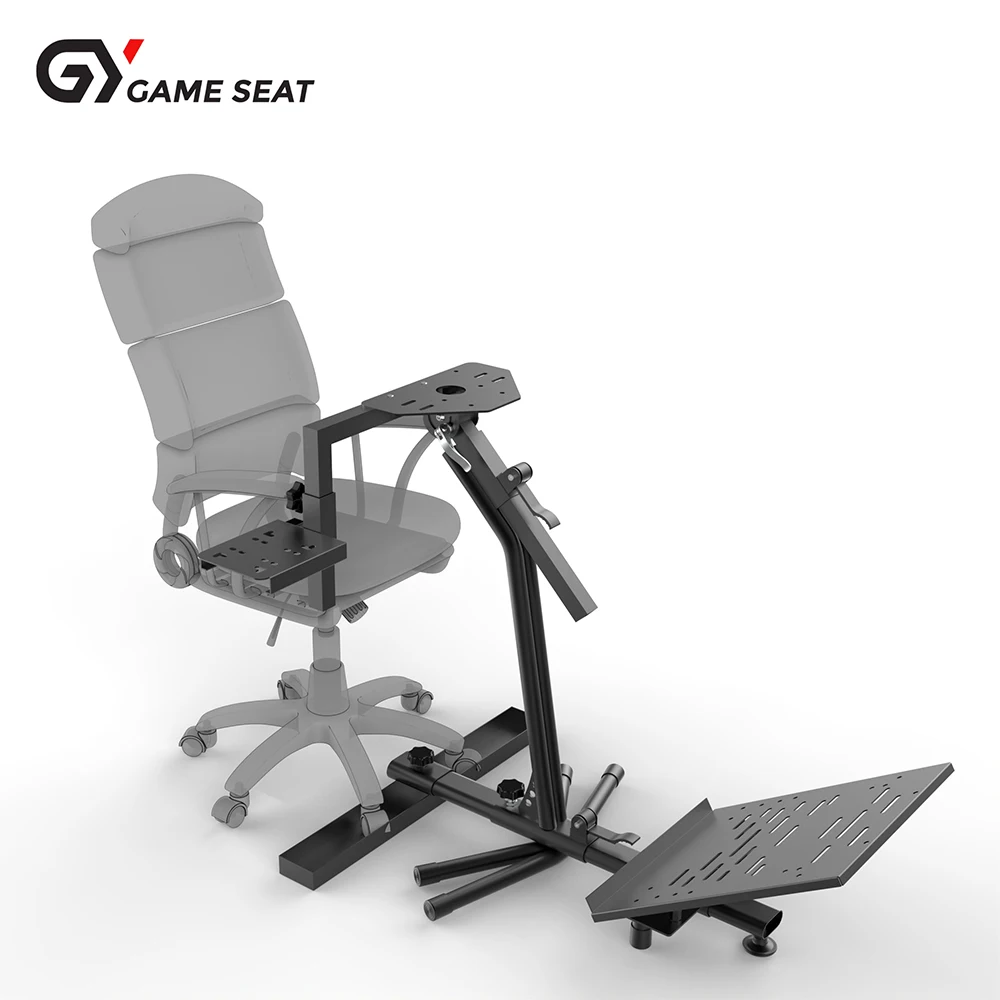 Gy060-2 High Density Steel With Leather Multi-Site Adjustment Cockpit Simulator Racing Gaming Consoles Wheels Stand
