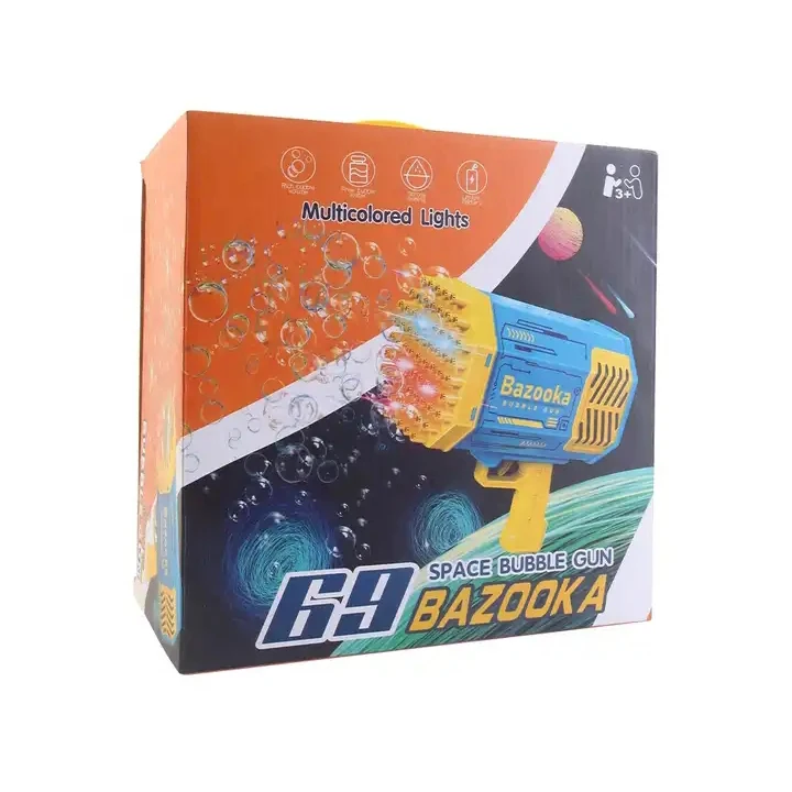 New Electrical 69 Holes Soap Bubble Machine Electric Bazooka Bubble Gun