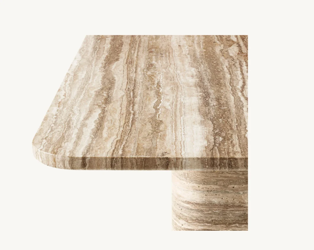 Customized Natural Stone Furniture Roman Travertine Marble Dining Table