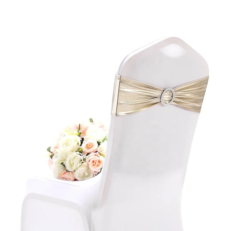Чехол для стула из спандекса, эластичные ленты для стула с пряжкой для свадебного декора, бант для стула