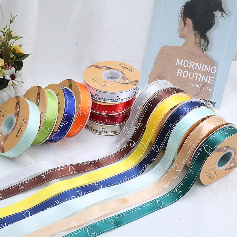 Wholesale Webbing Decoration Custom Color 100% Polyester Smooth Satin Silk Ribbon for Packing Gift