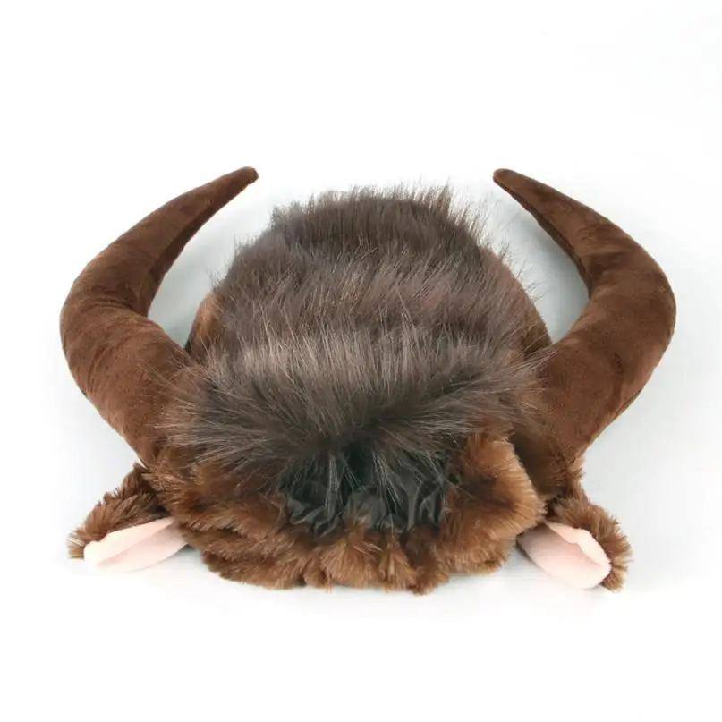 
Pet headdress wig hat pet dog cat ox horn sheep horn head cover 