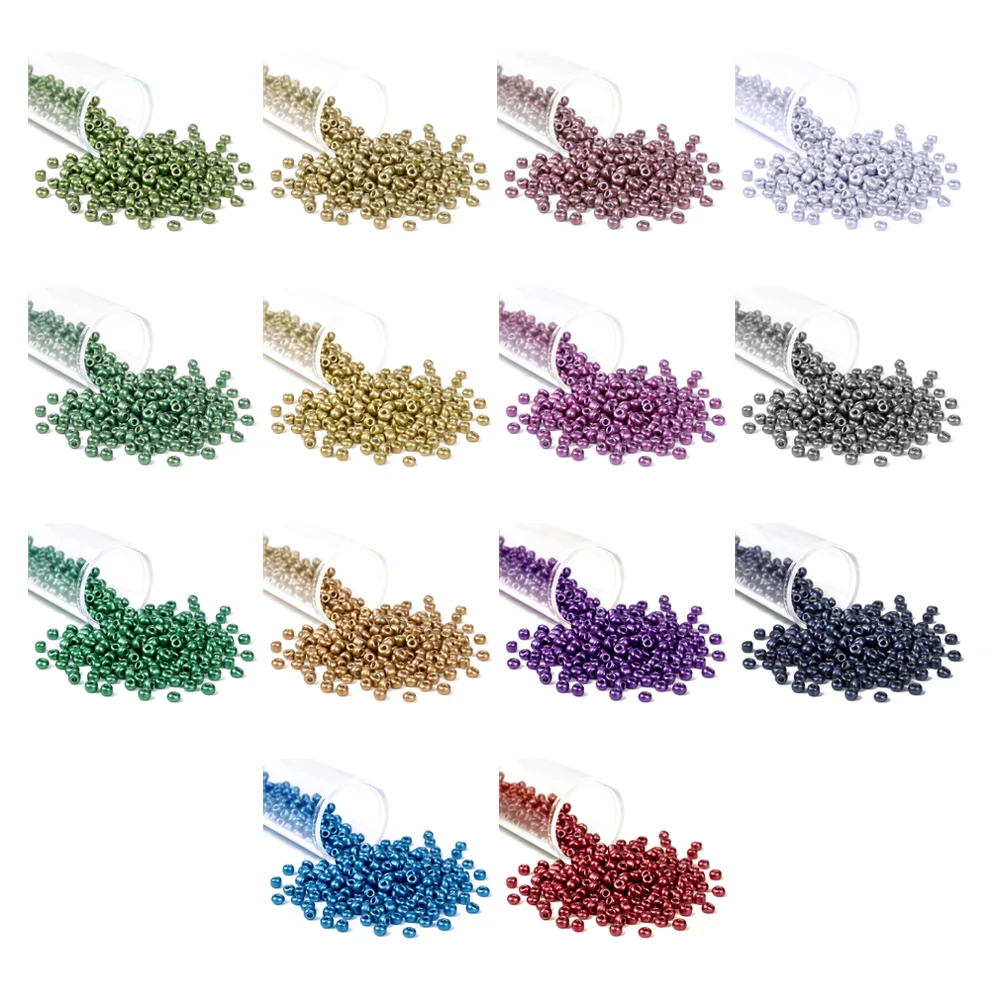 
Wholesale Metallic Beads 6/0 8/0 11/0 12/0 Seed Beads 2mm 3mm 4mm Metallic Glass Seed Beads for Bracelet Jewelry Making 