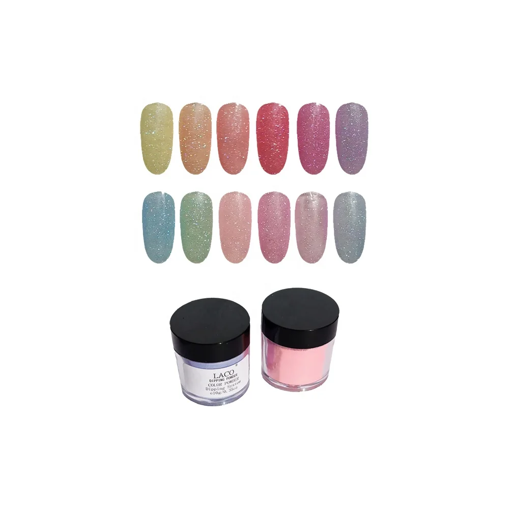 
starry star color nail powder 12colors acrylic polymer nail powder 10g jar ICE glitter dipping powder for nail art 
