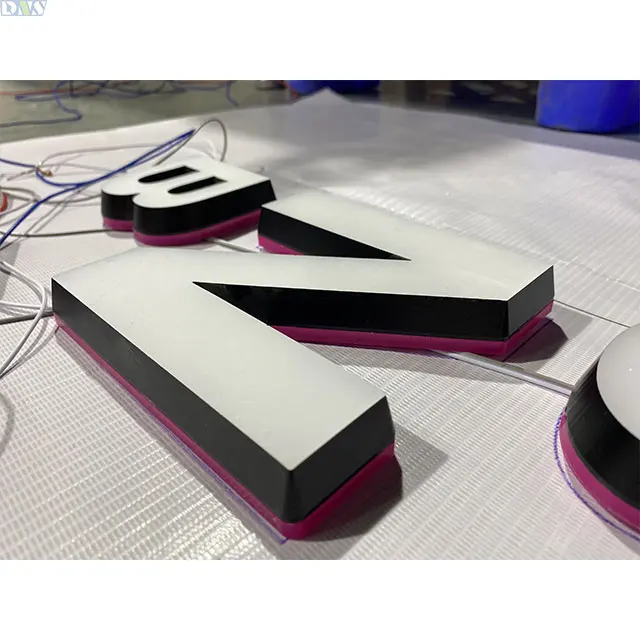high quality sign letters outdoor sign letters acrylic 3d led letter sign pink light
