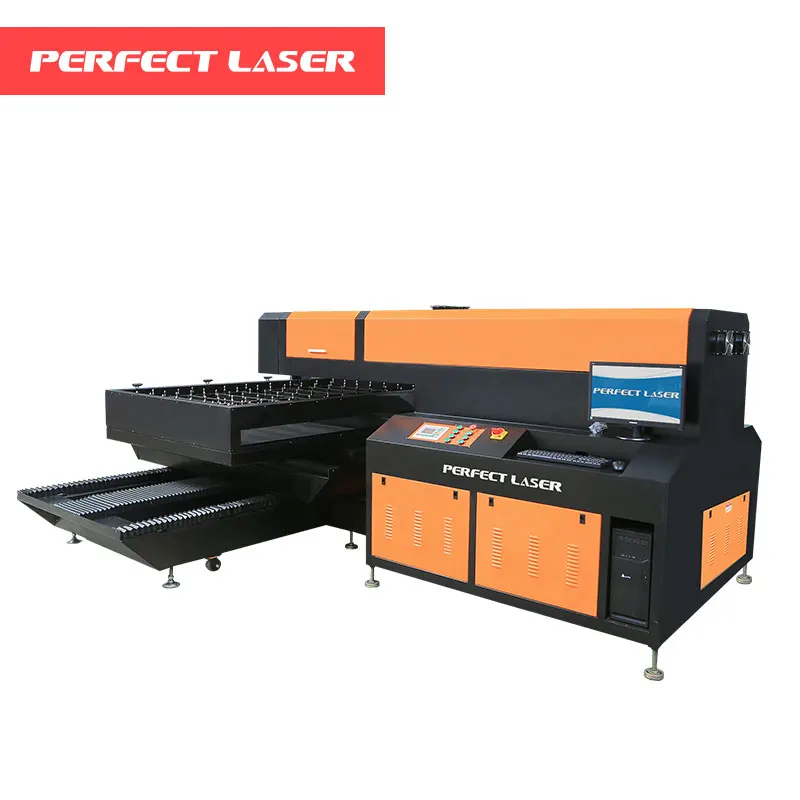 Perfect laser automatic laser die cutting machine 20-22mm poplar/birch plywood M flat bed template cutting