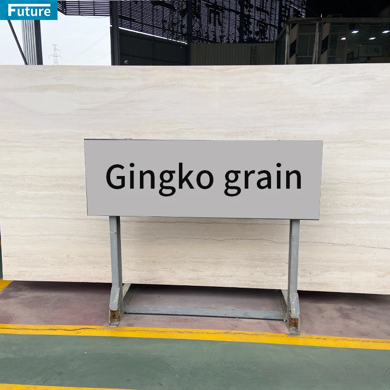 Gingko Grain Beige Marble Slab For Bathroom Livingroom Floor Tiles Veneer Kitchen Countertop Stair Exterior Wall Panel Veneer