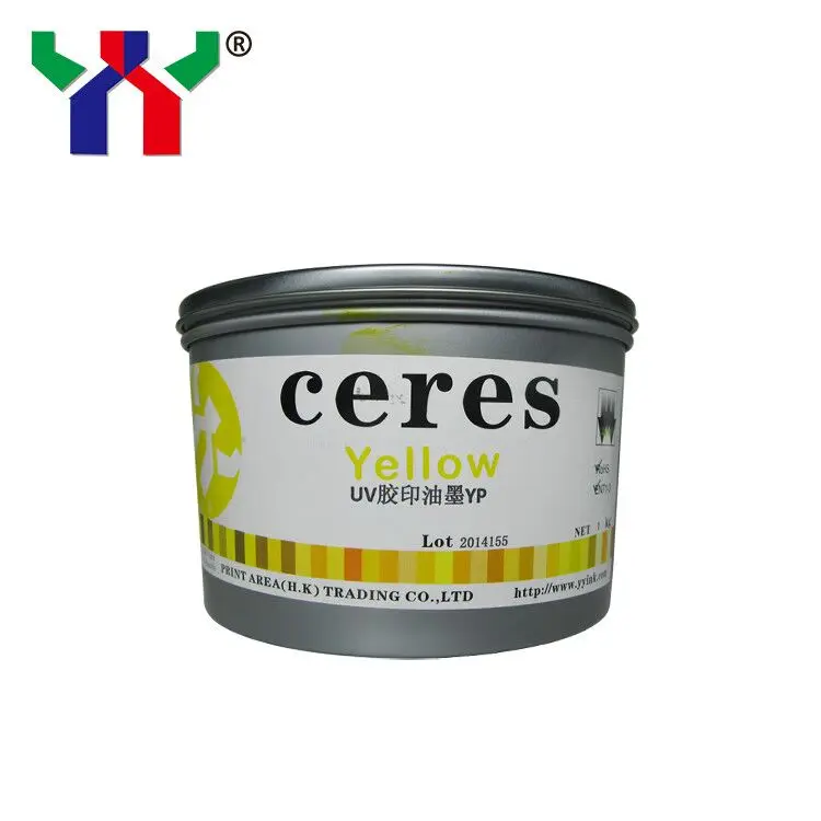 Высокое качество Ceres УФ офсетная печать чернила YP для пластика, желтый, 1 кг/банка