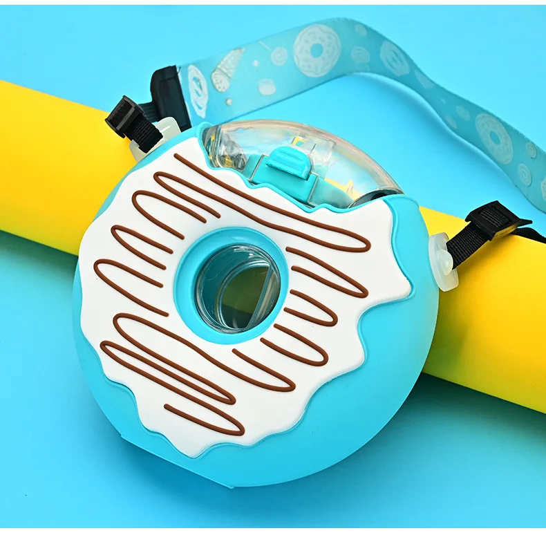 Water bottle Children Straw Cup Cute plastic cup Donuts style in bulk for baby