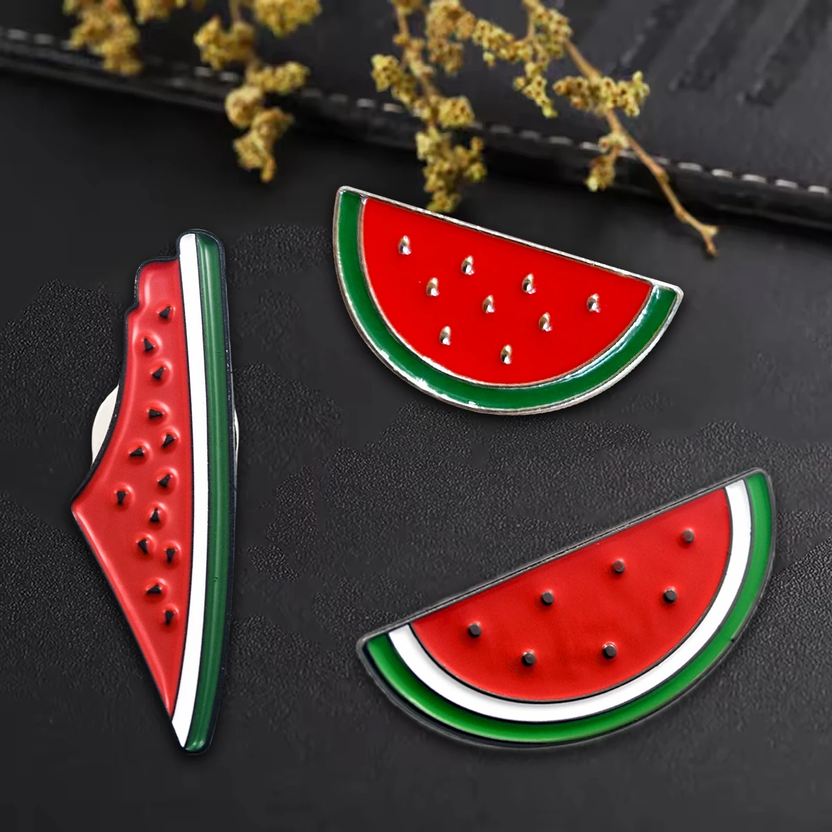 Ready in Stock Watermelon design Wholesale  Palestine Map Ribbon Butterfly badge pin 3M sticker Magnet