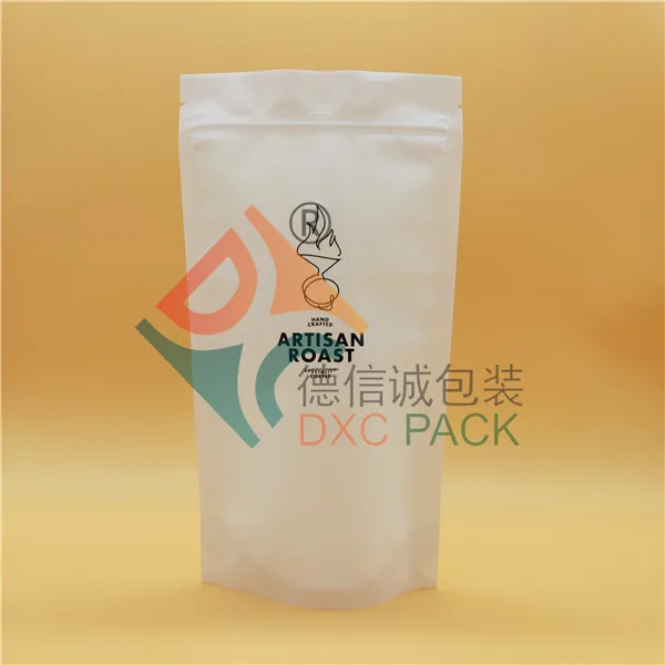 
Eco-friendly 100% Recyclable Certificated Material Stand up zipper Coffee pouch with One-way Degassing Valve 