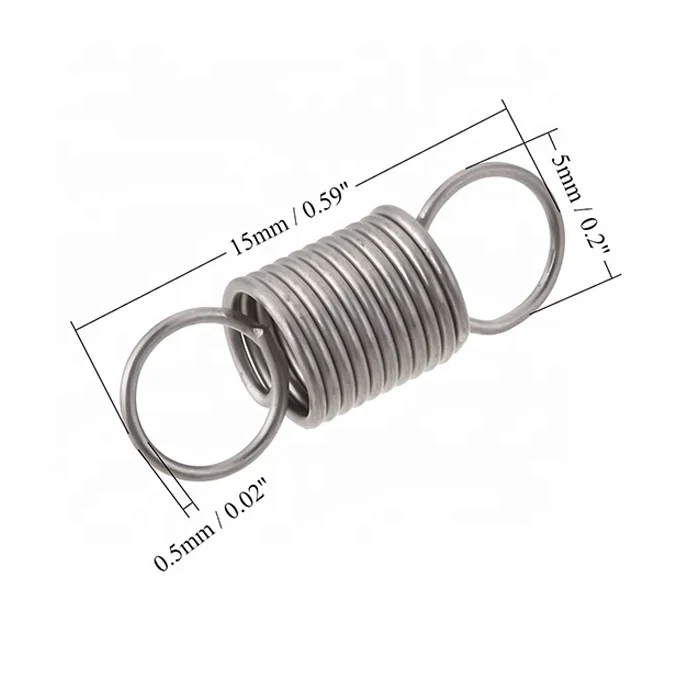Stainless Helical Constant High Extension Spiral Power Galvanized Double Hook Small Coil Tension Springs manufacturers