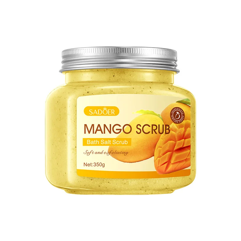 SADOER  Fruit Sea Salt Body Scrub Skin Smooth  Sherbet Face Moisturizing Exfolianting Scrub Fruit Bath Salt scrub Exfoliates
