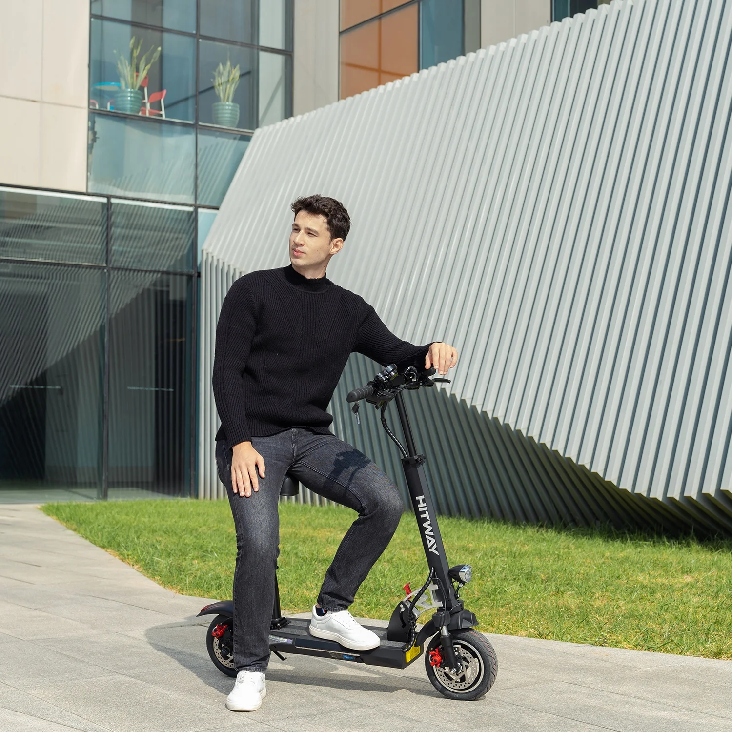 HITWAY EU Warehouse Stock Electric Scooter 800W 10Ah 45km/h Brushless Motor Foldable with Seat for Adult