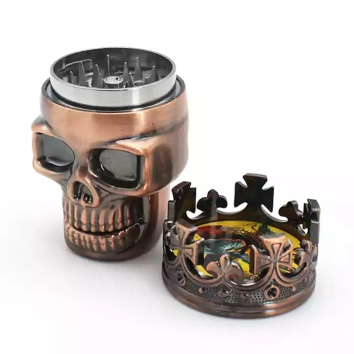 Оптовая продажа, бронзовый цинковый мельница для специй, табака, трав, курительные аксессуары, Металлическая корона, мельница для табака