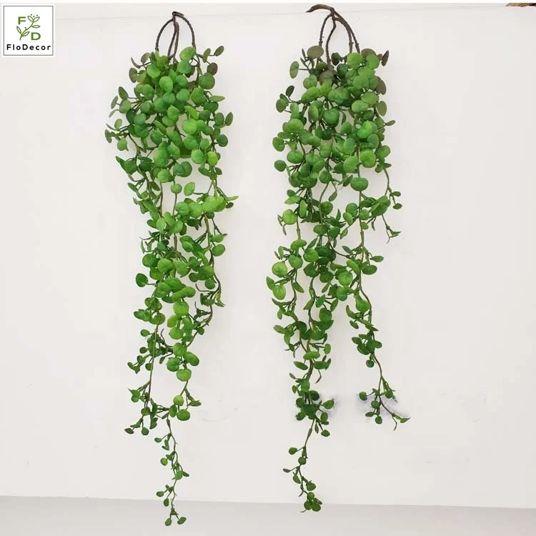 Wholesale Artificial Wall Hanging Fern Greenery Leaves Vine Plastic Hotel Decoration
